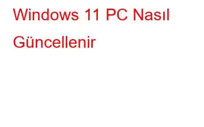 Windows 11 PC Nasıl Güncellenir