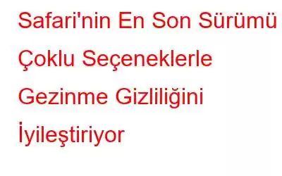 Safari'nin En Son Sürümü Çoklu Seçeneklerle Gezinme Gizliliğini İyileştiriyor