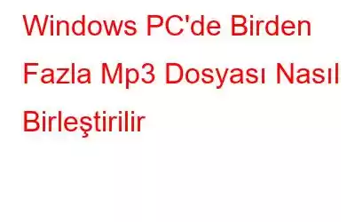 Windows PC'de Birden Fazla Mp3 Dosyası Nasıl Birleştirilir