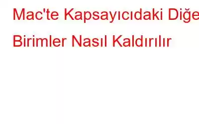 Mac'te Kapsayıcıdaki Diğer Birimler Nasıl Kaldırılır