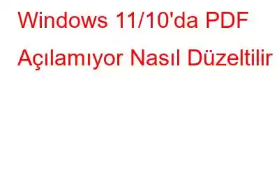 Windows 11/10'da PDF Açılamıyor Nasıl Düzeltilir