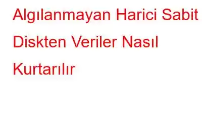 Algılanmayan Harici Sabit Diskten Veriler Nasıl Kurtarılır