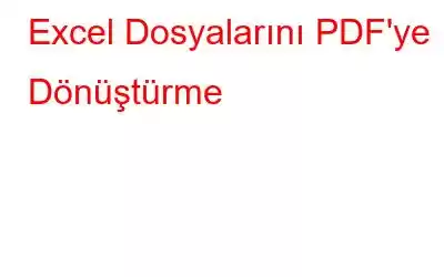 Excel Dosyalarını PDF'ye Dönüştürme