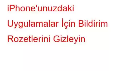 iPhone'unuzdaki Uygulamalar İçin Bildirim Rozetlerini Gizleyin