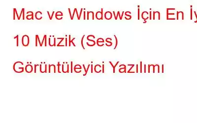 Mac ve Windows İçin En İyi 10 Müzik (Ses) Görüntüleyici Yazılımı